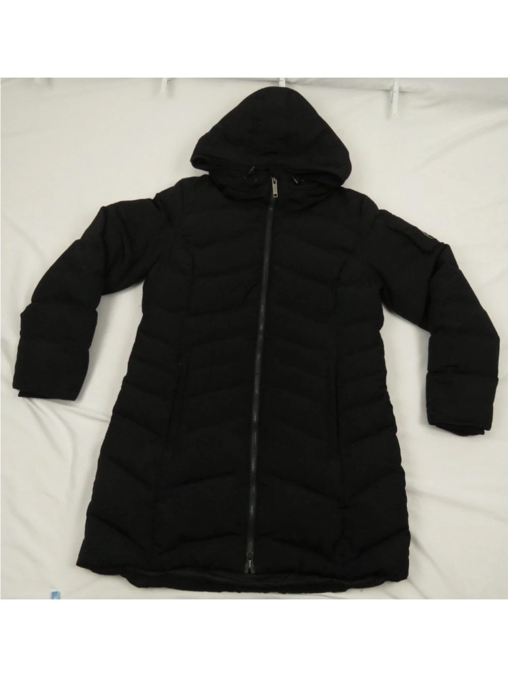 Eddie Bauer Quilt Lined Down Hooded Full Zip Puffer Parka Jacket L